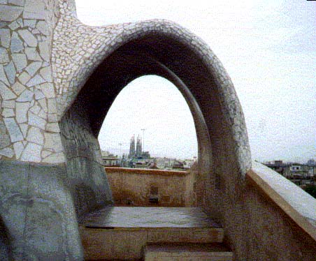 Arch on the roof of La Pedera